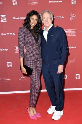 Bernd Wehmeyer and Chawada Kachidza Fabisch on arrival at the SPORT BILD Award ceremony on 26 08 2024 at the Fischauktionshalle in Hamburg