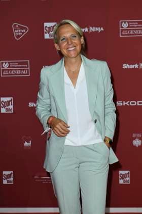 Friederike Kromp, head coach of the U20 womens team, arriving at the SPORT BILD Award ceremony on 26 August 2024 at the Fischauktionshalle in Hamburg