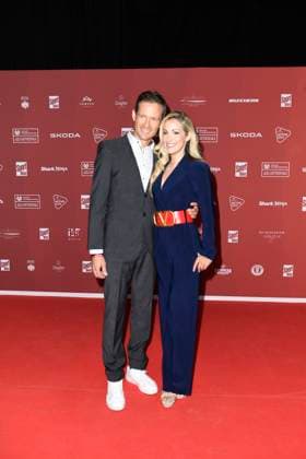 Andrea Kaiser with husband Sebastien Ogier on arrival at the SPORT BILD Award ceremony on 26 08 2024 at the Fischauktionshalle in Hamburg