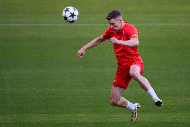 Soccer player of Slavia Prague Lukas Provod in action during training session prior to Champions League 4th qualifying round return match Slavia Prague vs OSC Lille in Prague, Czech Republic, August 27, 2024. (CTKxPhoto MichalxKamaryt) CTKPhotoP2024082706050  CTKPhotoP2024082706050