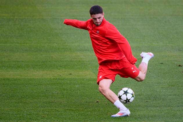 Soccer player of Slavia Prague Christos Zafeiris in action during training session prior to Champions League 4th qualifying round return match Slavia Prague vs OSC Lille in Prague, Czech Republic, August 27, 2024. (CTKxPhoto MichalxKamaryt) CTKPhotoP2024082706058  CTKPhotoP2024082706058