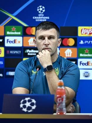 Dinamo Zagreb press conference, PK, Pressekonferenz Dinamo Zagreb Head Coach Sergej Jakirovic speaks during a press conference ahead UEFA Champions league Play-offs 2nd leg match between Qarabag and Dinamo Zagreb at Tofiq Bahramov Republican Stadium in Baku, Azerbaijan on August 27, 2024.  MarkoxLukunic PIXSELL
