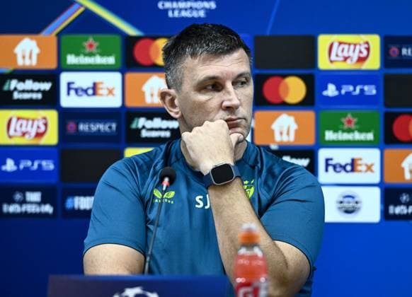 Dinamo Zagreb press conference, PK, Pressekonferenz Dinamo Zagreb Head Coach Sergej Jakirovic speaks during a press conference ahead UEFA Champions league Play-offs 2nd leg match between Qarabag and Dinamo Zagreb at Tofiq Bahramov Republican Stadium in Baku, Azerbaijan on August 27, 2024.  MarkoxLukunic PIXSELL