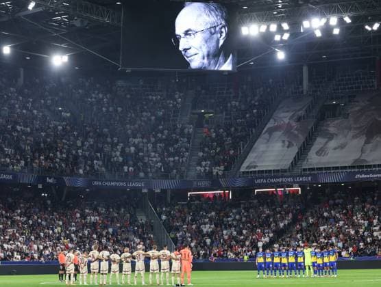 SOCCER - UEFA CL, RBS vs Kyiv SALZBURG,AUSTRIA,27.AUG.24 - SOCCER - UEFA Champions League, qualification, Red Bull Salzburg vs FC Dynamo Kyiv. Image shows a moment of silence prior the kickoff.  GEPAxpictures xDavidxGeieregger