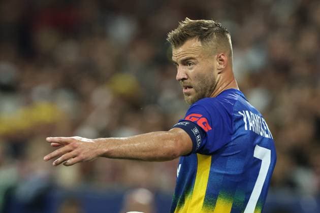 SOCCER - UEFA CL, RBS vs Kyiv SALZBURG,AUSTRIA,27.AUG.24 - SOCCER - UEFA Champions League, qualification, Red Bull Salzburg vs FC Dynamo Kyiv. Image shows Andriy Yarmolenko (Kyiv).  GEPAxpictures xMathiasxMandl