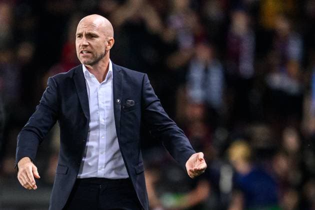 240827 Head coach Henrik Rydström of Malmö FF during the UEFA Champions League football match between Sparta Prague and Malmö FF on August 27, 2024 in Prague Photo Mathilda Ahlberg BILDBYRAN kod MA MA0710 fotboll football soccer fotball champions league sparta prag malmö ff bbeng  Copyright: MATHILDAxAHLBERG BB240827MA094