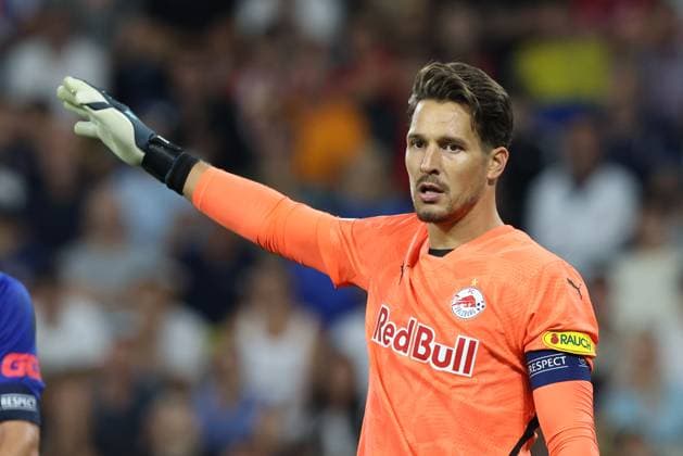 SOCCER - UEFA CL, RBS vs Kyiv SALZBURG,AUSTRIA,27.AUG.24 - SOCCER - UEFA Champions League, qualification, Red Bull Salzburg vs FC Dynamo Kyiv. Image shows Janis Blaswich (RBS).  GEPAxpictures xMathiasxMandl