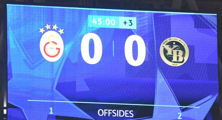 Scoreboard during the UEFA Champions League Play-Offs Second Leg match between Galatasaray and Young Boys at Rams Park Stadium in Istanbul , Turkey on August 27 , 2024. ( Photo by Seskimphoto ) Galatasaray v Young Boys - UEFA Champions League Play-Offs Second Leg 