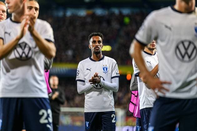 240827 Taha Ali of Malmö FF looks dejected during the UEFA Champions League football match between Sparta Prague and Malmö FF on August 27, 2024 in Prague Photo Mathilda Ahlberg BILDBYRAN kod MA MA0710 fotboll football soccer fotball champions league sparta prag malmö ff bbeng bbauto depp  Copyright: MATHILDAxAHLBERG BB240827MA148