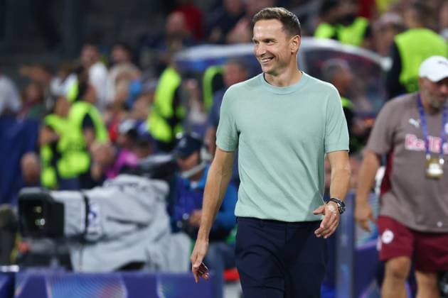 SOCCER - UEFA CL, RBS vs Kyiv SALZBURG,AUSTRIA,27.AUG.24 - SOCCER - UEFA Champions League, qualification, Red Bull Salzburg vs FC Dynamo Kyiv. Image shows head coach Pepijn Lijnders (RBS).  GEPAxpictures xDavidxGeieregger