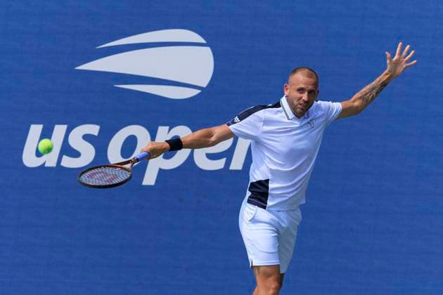 August 27, 2024, Flushing Meadows, New York, USA: DANIEL EVANS in action during Day 2 of his match against Khachanov in the 2024 US Open held at the USTA Billie Jean King National Tennis Center on Tuesday August 27, 2024 in the Flushing neighborhood of the Queens borough of New York City. Evans won 6-7 7-6 7-6 4-6 6-4. Flushing Meadows USA - ZUMAp124 20240827_zaa_p124_020 Copyright: xJavierxRojasx