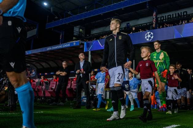 240827 Filip Panak of Sparta Prague ahead of the UEFA Champions League football match between Sparta Prague and Malmö FF on August 27, 2024 in Prague Photo Mathilda Ahlberg BILDBYRAN kod MA MA0710 fotboll football soccer fotball champions league sparta prag malmö ff bbeng sparta prague  Copyright: MATHILDAxAHLBERG BB240827MA183