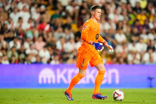 Rayo Vallecano v FC Barcelona, Barca - La Liga EA Sports Marc-Andre ter Stegen goalkeeper of Barcelona and Germany during the La Liga match between Rayo Vallecano and FC Barcelona at Estadio de Vallecas on August 27, 2024 in Madrid, Spain. Madrid  Copyright: xJosexBretonx originalFilename:bretonhernandez-rayovall240827_npZp3.jpg