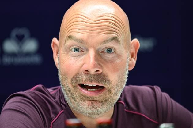 RSC Anderlecht v FC Dinamo Minsk - UEFA Europa League Media Activities ANDERLECHT, BELGIUM - AUGUST 28 : Riemer Brian head coach of RSC Anderlecht talking to the press during a press conference, PK, Pressekonferenz prior to the UEFA Europa League Qualifiers Play-off 2nd leg match between RSC Anderlecht and FC Dinamo Minsk on August 28, 2024 in Anderlecht, Belgium, 28 08 2024 Anderlecht Belgium  Copyright: xVincentxKalutx