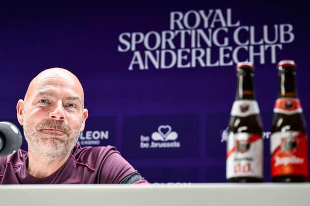 Anderlecht s head coach Brian Riemer pictured during a press conference, PK, Pressekonferenz of Belgian soccer team RSC Anderlecht, on Wednesday 28 August 2024 in Brussels. The team is preparing for tomorrow s game against Belarusian FC Dinamo Minsk, the return leg of the play-offs for the UEFA Europa League competition. Anderlecht won the first leg 0-1. TOM GOYVAERTS TomxGoyvaerts  x99248926x