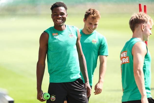 SOCCER - UEFA EL, Rapid vs Braga VIENNA,AUSTRIA,28.AUG.24 - SOCCER - UEFA Europa League, qualification, SK Rapid Wien vs Sporting Club de Braga, preview, training Rapid. Image shows Mamadou Sangare (Rapid).  GEPAxpictures xArminxRauthner