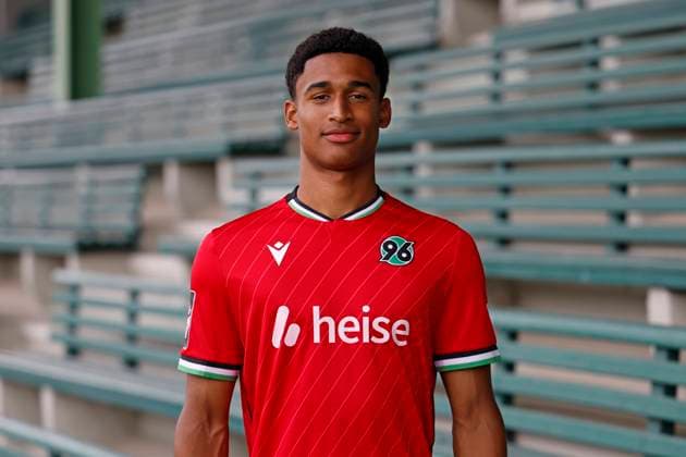 Jacob Danquah, Hannover 96 II U23 U 23, portrait appointment season 2024 2025 3 Liga Copyright Hannover 96 Lars Kaletta Fussball GER portrait introduction presentation press appointment headshot headshots xptt Poolfoto Hannover 96 Lars Kaletta ,EDITORIAL USE ONLY