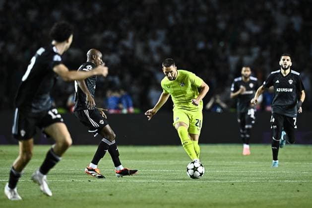 Qarabag v GNK Dinamo Zagreb - UEFA Champions Qualifying Play-Off: Second Leg BAKU, AZERBAIJAN - AUGUST 28: Marko Pjaca of Dinamo Zagreb in action during the UEFA Champions Qualifying Play-Off Second Leg match between Qarabag and GNK Dinamo Zagreb at Tofiq Bahramov Stadium on August 28, 2024 in Baku, Azerbaijan.  MarkoxLukunic PIXSELL