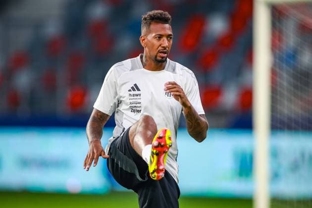 SOCCER - UEFA EL, Bukarest vs LASK BUCHAREST,ROMANIA,28.AUG.24 - SOCCER - UEFA Europa League, qualification, FCSB Bukarest vs Linzer ASK, preview, press conference, PK, Pressekonferenz LASK. Image shows Jerome Boateng (LASK).  GEPAxpictures xManuelxBinder