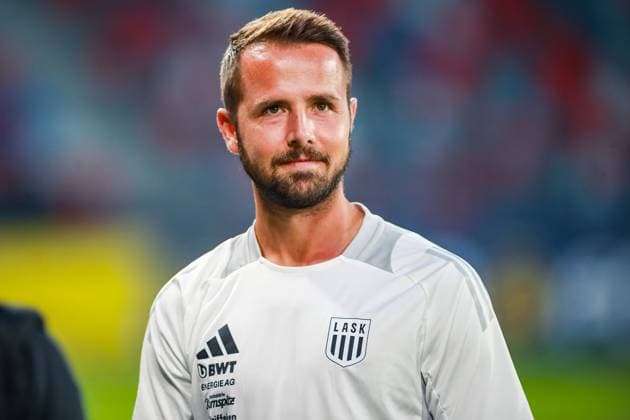 SOCCER - UEFA EL, Bukarest vs LASK BUCHAREST,ROMANIA,28.AUG.24 - SOCCER - UEFA Europa League, qualification, FCSB Bukarest vs Linzer ASK, preview, press conference, PK, Pressekonferenz LASK. Image shows Rene Renner (LASK).  GEPAxpictures xManuelxBinder