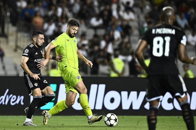 Qarabag v GNK Dinamo Zagreb - UEFA Champions Qualifying Play-Off: Second Leg BAKU, AZERBAIJAN - AUGUST 28: Bruno Petkovic of Dinamo Zagreb in action during the UEFA Champions Qualifying Play-Off Second Leg match between Qarabag and GNK Dinamo Zagreb at Tofiq Bahramov Stadium on August 28, 2024 in Baku, Azerbaijan.  MarkoxLukunic PIXSELL