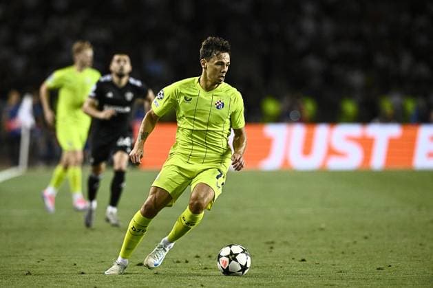 Qarabag v GNK Dinamo Zagreb - UEFA Champions Qualifying Play-Off: Second Leg BAKU, AZERBAIJAN - AUGUST 28: Dario Spikic of Dinamo Zagreb in action during the UEFA Champions Qualifying Play-Off Second Leg match between Qarabag and GNK Dinamo Zagreb at Tofiq Bahramov Stadium on August 28, 2024 in Baku, Azerbaijan.  MarkoxLukunic PIXSELL