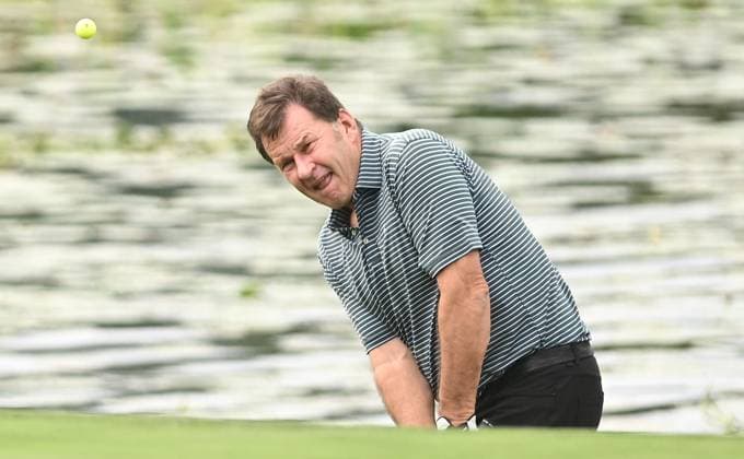 Sir Nick Faldo on the 18th green Betfred British Masters 2024, Pro-Am, Golf, The Belfry, Sutton Coldfield, UK - 28 Aug 2024  Copyright: xGreigxCowie Shutterstockx 14672195do