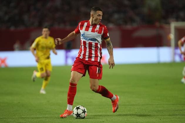 CRVENA ZVEZDA vs BODE GLIMT BRUNO DUARTE DA SILVA, Red Star football player at the UEFA Champions League qualification match against Bodo Glimt at the Rajko Mitic Stadium, Belgrade 28.08.2024. Ivica Veselinov MN PRESS Football, Champions League, Red Star, Bodo Glimt, Qualifications Belgrade Stadion Rajko Mitic Serbia Copyright: xIvicaxVeselinovx xMNxPressx
