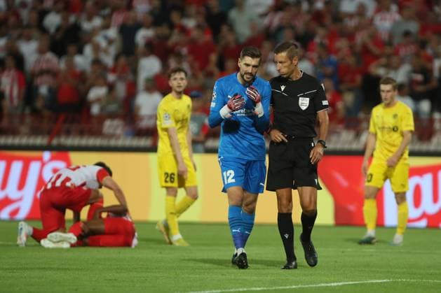 CRVENA ZVEZDA vs BODE GLIMT NIKITA KHAIKIN, Bodo Glimt football goalkeeper at the UEFA Champions League qualification match against Red Star at the Rajko Mitic Stadium, Belgrade 28.08.2024. Ivica Veselinov MN PRESS Football, Champions League, Red Star, Bodo Glimt, Qualifications Belgrade Stadion Rajko Mitic Serbia Copyright: xIvicaxVeselinovx xMNxPressx