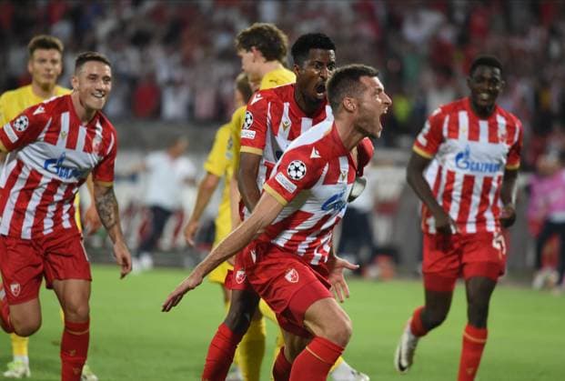 CRVENA ZVEZDA vs BODE GLIMT UROS SPAJIC Red Star football player at the UEFA Champions League qualification match against Bodo Glimt at the Rajko Mitic Stadium, Belgrade 28.08.2024. Nebojska Parausic MN PRESS Football, Champions League, Red Star, Bodo Glimt, Qualifications Belgrade Stadion Rajko Mitic Serbia Copyright: xIvicaxVeselinovx xMNxPressx