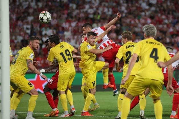 CRVENA ZVEZDA vs BODE GLIMT UROS SPAJIC, Red Star football player at the UEFA Champions League qualification match against Bodo Glimt at the Rajko Mitic Stadium, Belgrade 28.08.2024. Ivica Veselinov MN PRESS Football, Champions League, Red Star, Bodo Glimt, Qualifications Belgrade Stadion Rajko Mitic Serbia Copyright: xIvicaxVeselinovx xMNxPressx