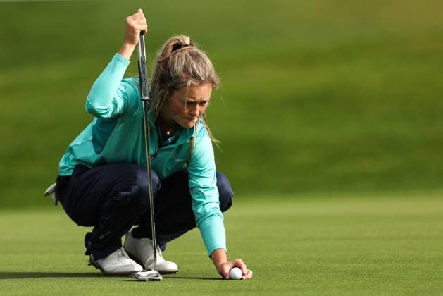 2024 KPMG Women s Irish Open, Carton House, Kildare 29 8 2024 Emma Fleming lines up a putt on the 13th green Emma Fleming lines up a putt on the 13th green 29 8 2024  Copyright: x INPHO BenxBradyx BB4_7865