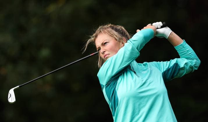 2024 KPMG Women s Irish Open, Carton House, Kildare 29 8 2024 Emma Fleming tees off on the 14th Emma Fleming tees off on the 14th 29 8 2024  Copyright: x INPHO BenxBradyx BB4_7866