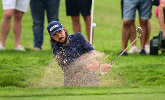 Angel Hidalgo out of a bunker on the 11th Green Betfred British Masters 2024, Day One, Golf, The Belfry, Sutton Coldfield, UK - 29 Aug 2024  Copyright: xGreigxCowie Shutterstockx 14672246p