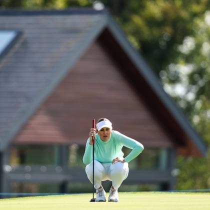 2024 KPMG Women s Irish Open, Carton House, Kildare 29 8 2024 Olivia Mehaffey lines up a putt on the 4th green Olivia Mehaffey lines up a putt on the 4th green 29 8 2024  Copyright: x INPHO BenxBradyx BB4_8432