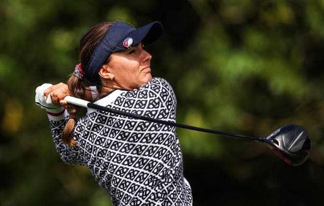 2024 KPMG Women s Irish Open, Carton House, Kildare 29 8 2024 Klara Spilkova-Davidson tees off on the 3rd Klara Spilkova-Davidson tees off on the 3rd 29 8 2024  Copyright: x INPHO BenxBradyx BB4_9168