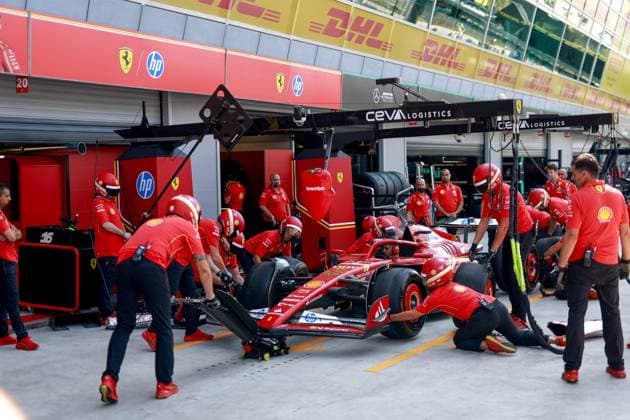 Scuderia Ferrari HP Team during pit stop practice, F1 Grand Prix of Italy at Autodromo Nazionale Monza on August 29, 2024 in Monza, Italy Photo by HOCH ZWEI Monza Italy