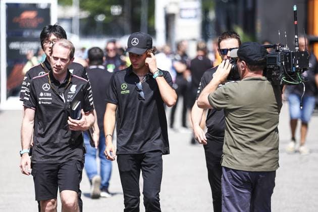 KIMI ANTONELLI Andrea (ita), Junior Driver of Mercedes AMG F1 Team, portrait during the Formula 1 Pirelli Gran Premio d’Italia 2024, Italian Grand Prix 2024, 16th round of the 2024 Formula One World Championship, WM, Weltmeisterschaft from August 30 to September 1, 2024 on the Autodromo Nazionale Monza, in Monza, Italy - F1 - ITALIAN GRAND PRIX 2024 DPPI Panoramic  240829_R16_ITALIA_DP_EA021325