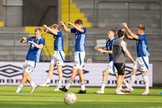240829 Players of Molde during warmup ahead off the UEFA Europa League playoff between Elfsborg and Molde on August 29, 2024 in Boras Photo Jörgen Jarnberger BILDBYRAN COP 112 JJ0394 fotboll football soccer fotball uefa europa league playoff elfsborg molde bbeng  Copyright: JÖRGENxJARNBERGER BB240829JJ001