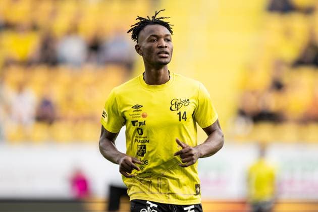 240829 Jalal Abdullai of Elfsborg during warmup ahead off the UEFA Europa League playoff between Elfsborg and Molde on August 29, 2024 in Boras Photo Jörgen Jarnberger BILDBYRAN COP 112 JJ0394 fotboll football soccer fotball uefa europa league playoff elfsborg molde bbeng  Copyright: JÖRGENxJARNBERGER BB240829JJ010