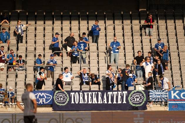 240829 Supporters of Molde in the stands during warmup ahead off the UEFA Europa League playoff between Elfsborg and Molde on August 29, 2024 in Boras Photo Jörgen Jarnberger BILDBYRAN COP 112 JJ0394 fotboll football soccer fotball uefa europa league playoff elfsborg molde bbeng  Copyright: JÖRGENxJARNBERGER BB240829JJ013
