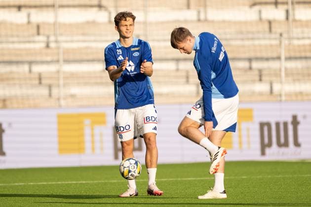 240829 Gustav Nyheim of Molde during warmup ahead off the UEFA Europa League playoff between Elfsborg and Molde on August 29, 2024 in Boras Photo Jörgen Jarnberger BILDBYRAN COP 112 JJ0394 fotboll football soccer fotball uefa europa league playoff elfsborg molde bbeng  Copyright: JÖRGENxJARNBERGER BB240829JJ005