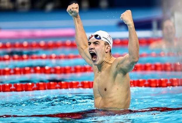 Sport Themen der Woche KW35 Sport Bilder des Tages 2024 Paris Paralympic Games, La DÃ Alexander Hillhouse celebrates winning 29 8 2024  Copyright: x INPHO TomxMaherx BB4_2986