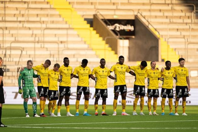 240829 Players of Elfsborg during a moment of silence for Sven Göran Eriksson ahead of the UEFA Europa League playoff between Elfsborg and Molde on August 29, 2024 in Boras Photo Jörgen Jarnberger BILDBYRAN COP 112 JJ0394 fotboll football soccer fotball uefa europa league playoff elfsborg molde bbeng  Copyright: JÖRGENxJARNBERGER BB240829JJ037