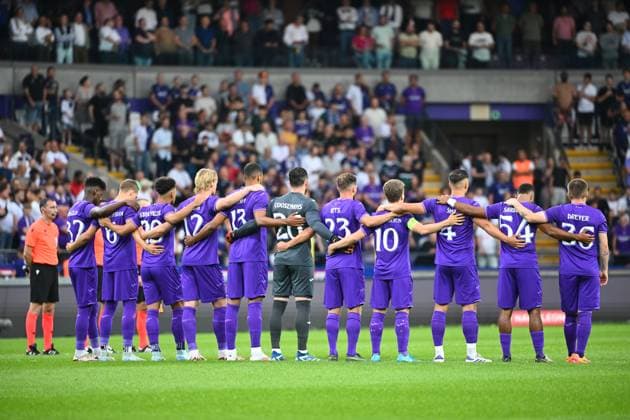 RSC Anderlecht v FC Dinamo Minsk - UEFA Europa League Play-off ANDERLECHT, BELGIUM - AUGUST 29 : Players of RSC Anderlecht during the UEFA Europa League Qualifiers Play-off 2nd leg match between RSC Anderlecht and FC Dinamo Minsk on August 29, 2024 in Anderlecht, Belgium, 29 08 2024 Anderlecht Belgium  Copyright: xVincentxKalutx