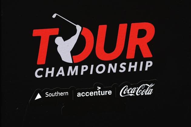 ATLANTA, GA - AUGUST 29: A general view of Tour Championship signage during the opening round of the 2024 Tour Championship at on August 29, 2024 at East Lake Golf Club in Atlanta, Georgia. (Photo by Michael Wade Icon Sportswire) GOLF: AUG 29 PGA, Golf Herren FedExCup Playoffs - TOUR Championship EDITORIAL USE ONLY Icon08292403