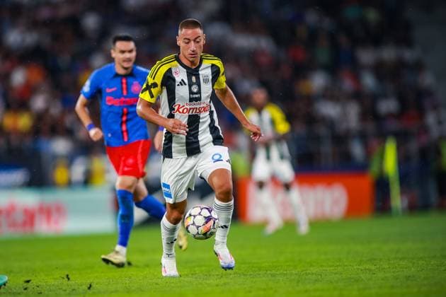 SOCCER - UEFA EL, Bucharest vs LASK BUCHAREST,ROMANIA,29.AUG.24 - SOCCER - UEFA Europa League, qualification, FCSB Bucharest vs Linzer ASK. Image shows Marin Ljubicic (LASK).  GEPAxpictures xManuelxBinder