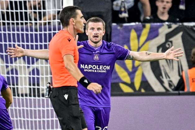 RSC Anderlecht v FC Dinamo Minsk - UEFA Europa League Play-off ANDERLECHT, BELGIUM - AUGUST 29 : Dreyer Anders forward of RSC Anderlecht during the UEFA Europa League Qualifiers Play-off 2nd leg match between RSC Anderlecht and FC Dinamo Minsk on August 29, 2024 in Anderlecht, Belgium, 29 08 2024 Anderlecht Belgium  Copyright: xSesx