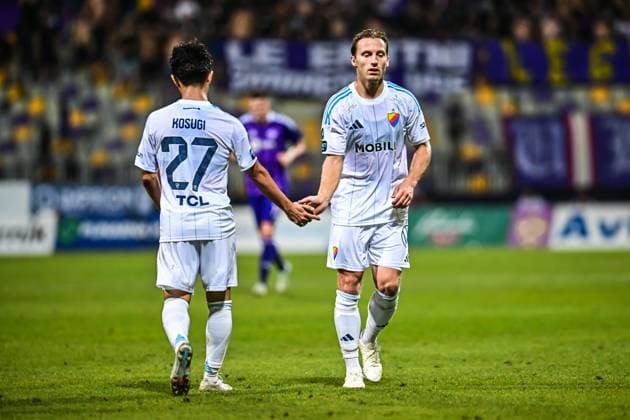 240808 Keita Kosugi and Daniel Stensson of Djurgarden during the UEFA Europa League qualification match between Rijeka and Elfsborg on August 8, 2024 in Rijeka Photo Bildbyran EXT BILDBYRAN kod XY XY0024 fotboll football soccer fotball uefa europa league hnk rijeka elfsborg bbeng  Copyright: BILDBYRANxEXT BB240808ZV301