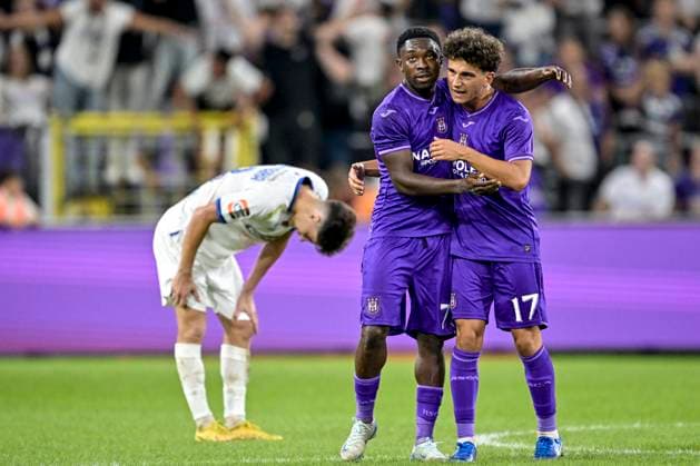 RSC Anderlecht v FC Dinamo Minsk - UEFA Europa League Play-off ANDERLECHT, BELGIUM - AUGUST 29 : Amuzu Francis midfielder of RSC Anderlecht celebrates scoring a goal during the UEFA Europa League Qualifiers Play-off 2nd leg match between RSC Anderlecht and FC Dinamo Minsk on August 29, 2024 in Anderlecht, Belgium, 29 08 2024 Anderlecht Belgium  Copyright: xSesx